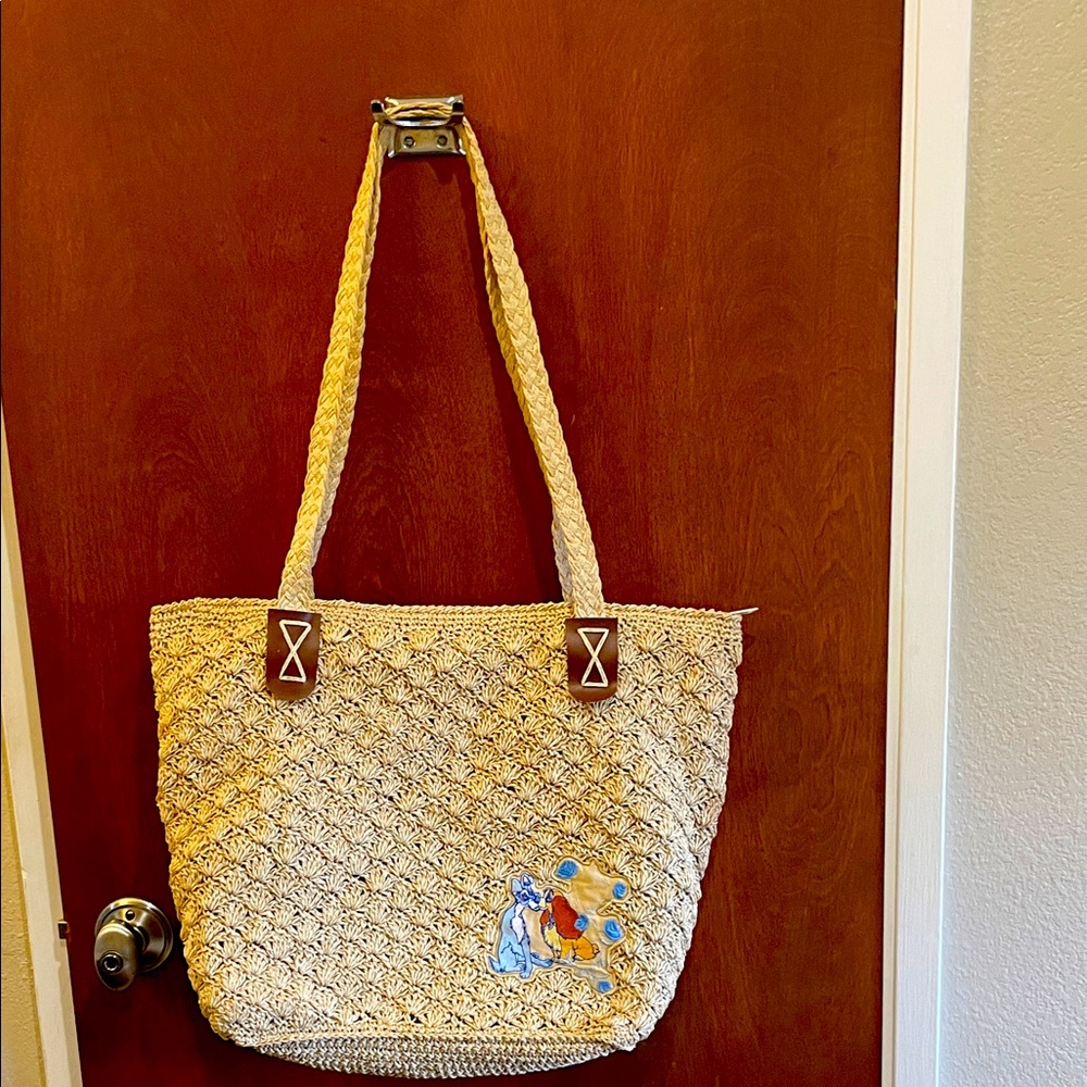 Disney large woven tote bag.NWOT